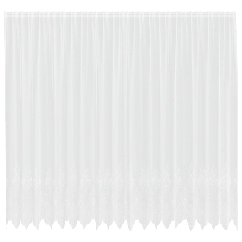 Lace Curtain with Curtains White 500x280cm Polyester